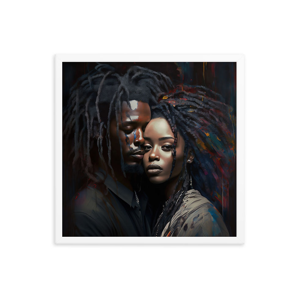 Thumbnail: 2 Abstract Dreadlocks Couple Framed Art Print
