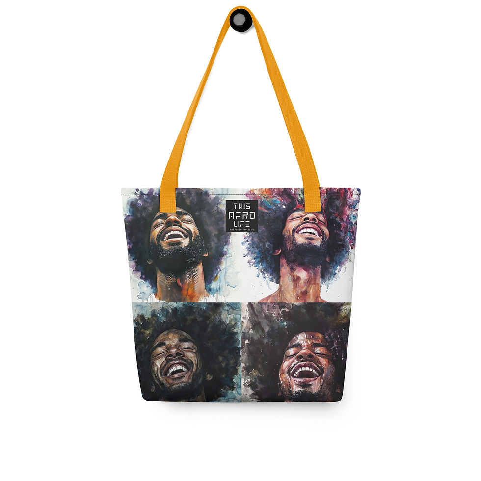 Thumbnail: All 4 Water Colour Afro Men Tote Bag