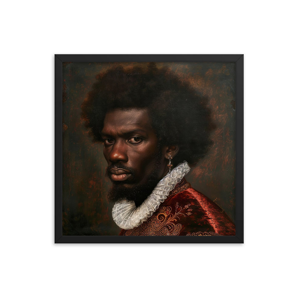 Thumbnail: 1 Renaissance Art Afro Man Framed Art Print