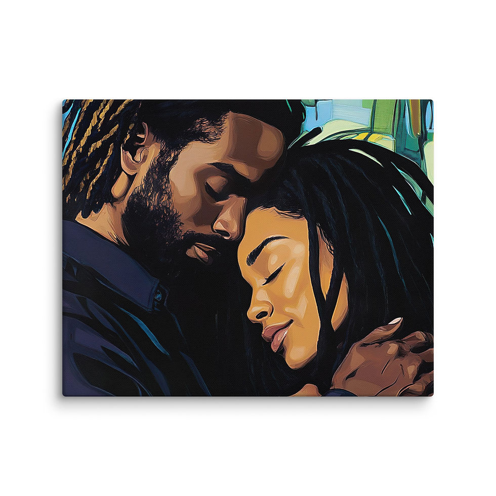 Thumbnail: Influence Collection 2 – Dreadlocks Couple Canvas Art Print 2