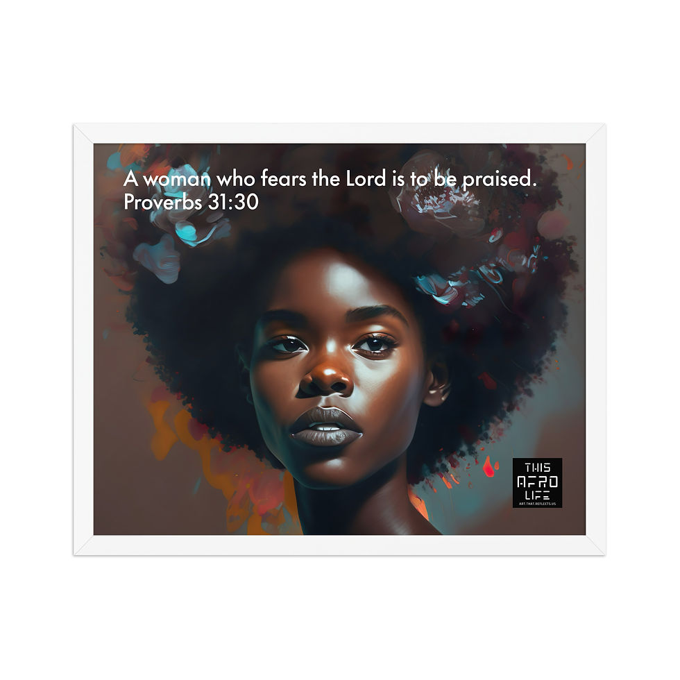 Thumbnail: 1 Biblical Abstract Afro Woman Framed Art Print