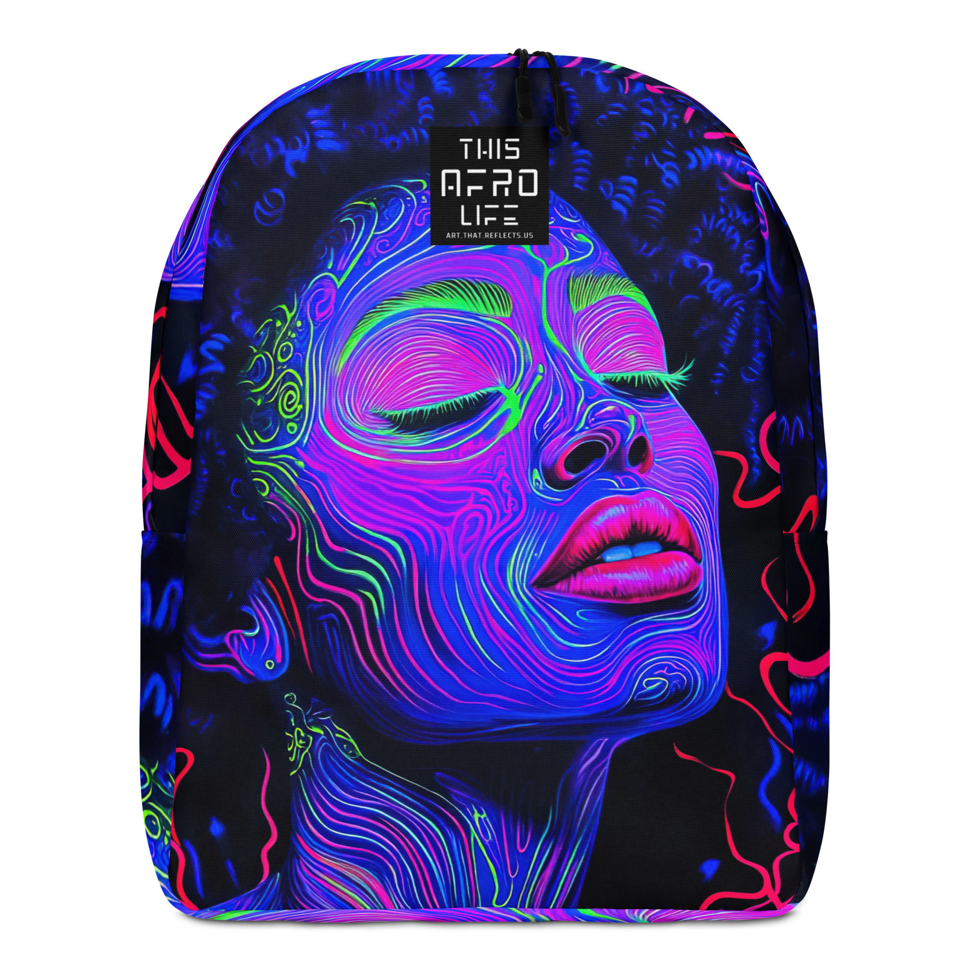 3 Fluorescent Art Afro Woman Backpack