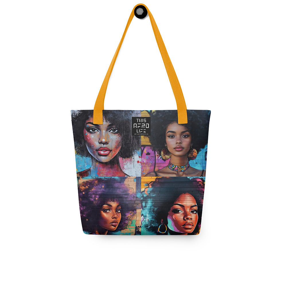 Thumbnail: All 4 Graffiti Art Afro Women Tote Bag