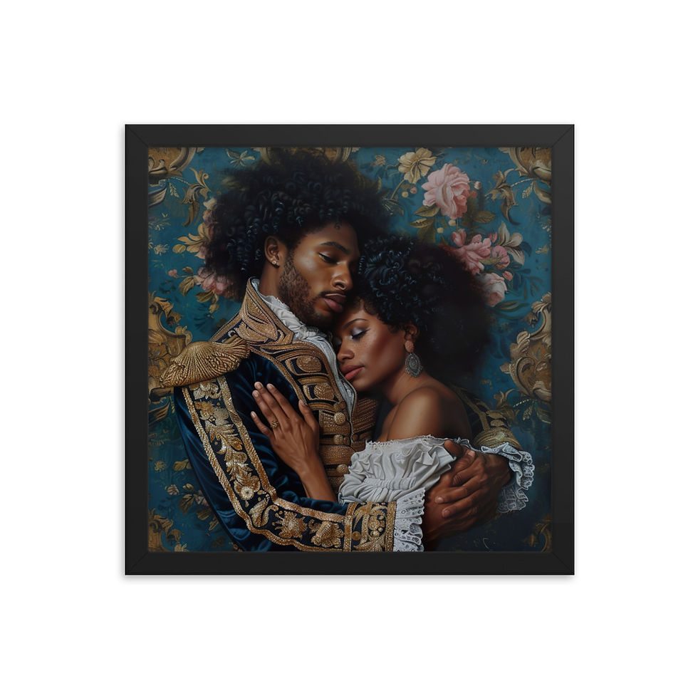 Thumbnail: 1 Rococo Art Afro Couple Framed Art Print