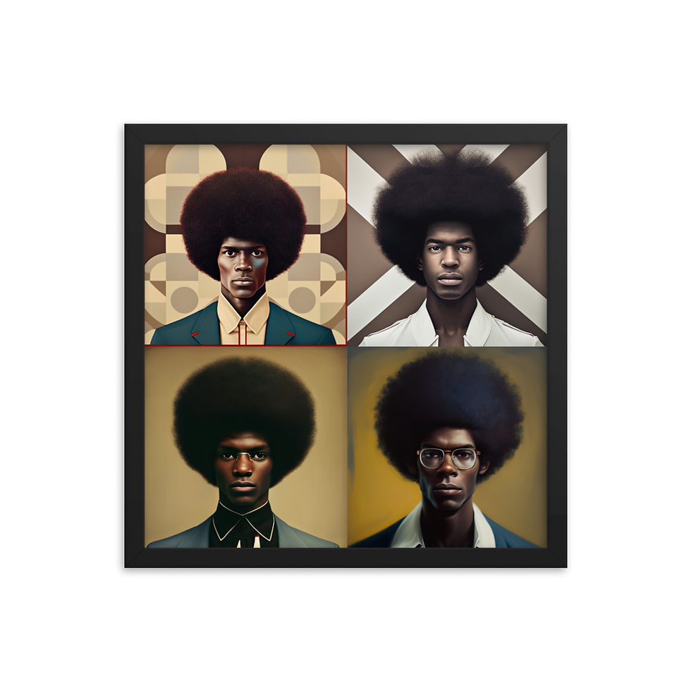 Thumbnail: All 4 Bauhaus Afro Men Framed Art Print