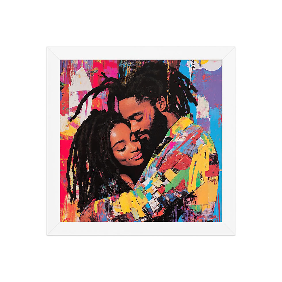 Thumbnail: Influence Collection 3 – Dreadlocks Couple Framed Art Print 4