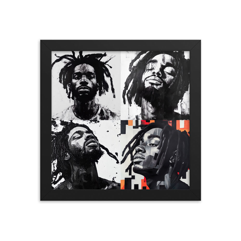 All 4 Modernism Dreadlocks Men Framed Art Print