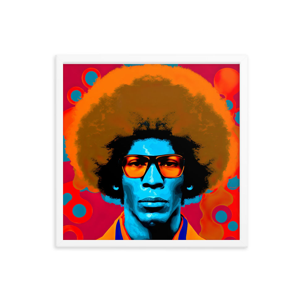 Thumbnail: 2 Pop Art Afro Man Framed Art Print