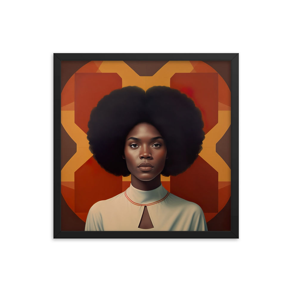 Thumbnail: 4 Bauhaus Afro Woman Framed Art Print