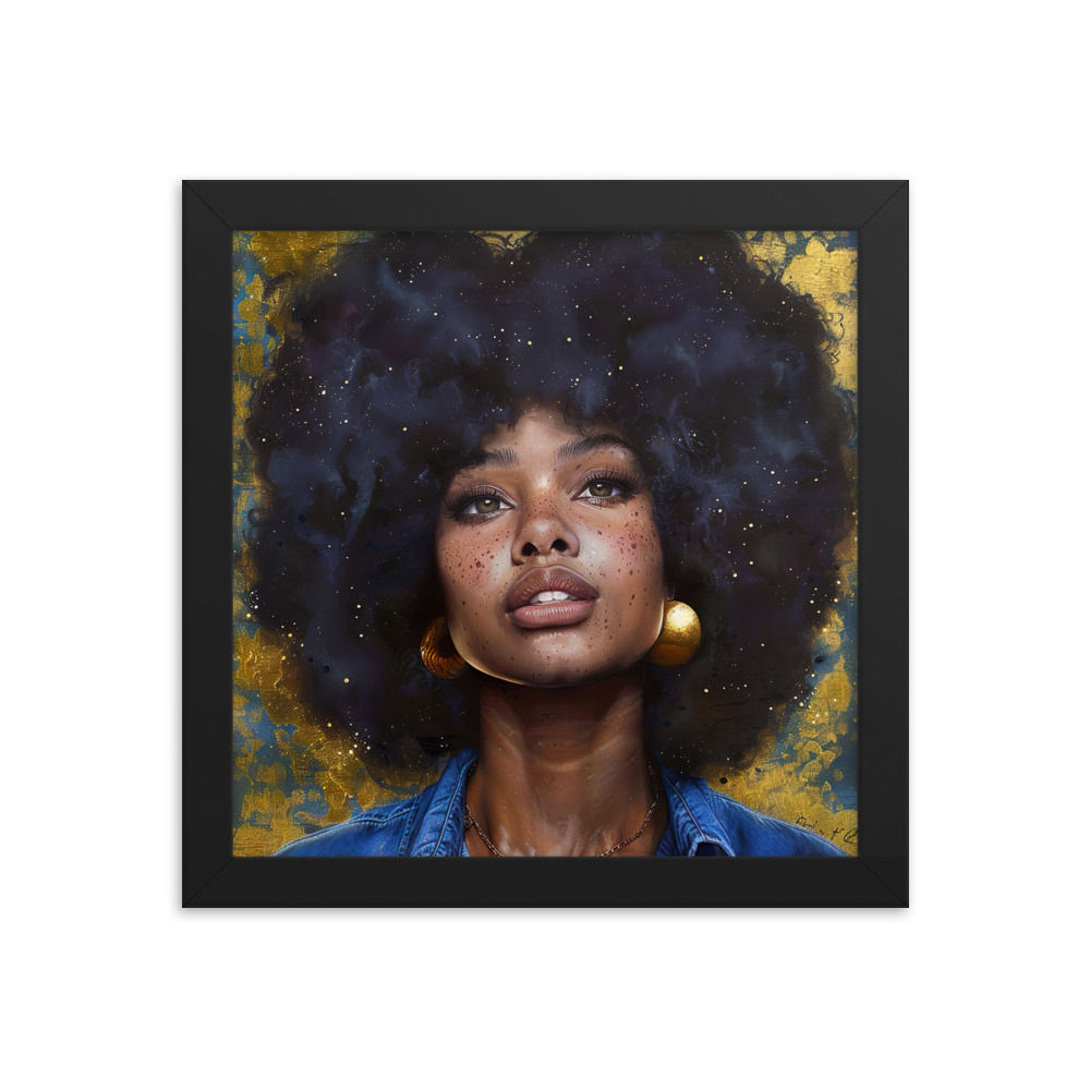 1 Romanticism Art Afro Woman Framed Art Print