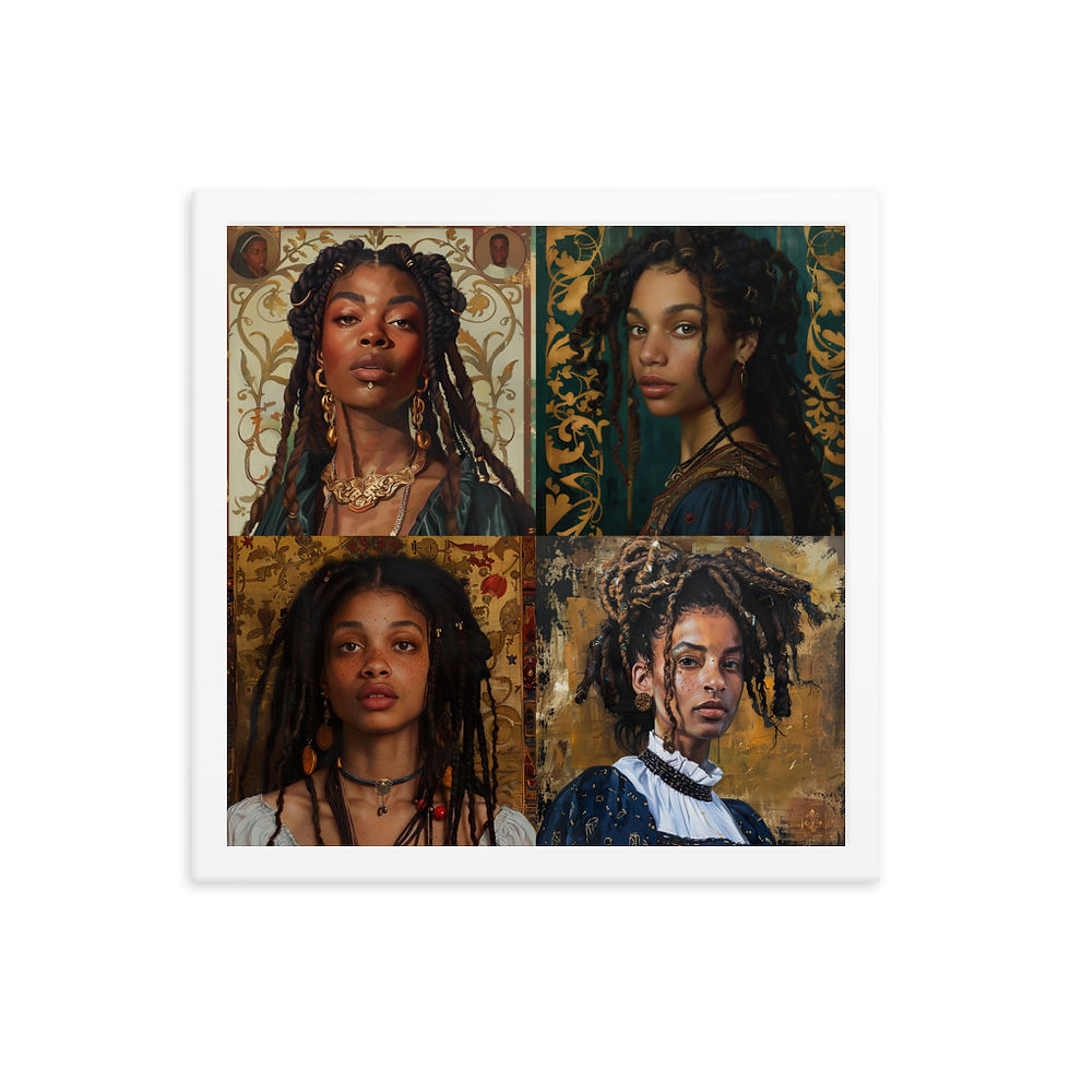 Thumbnail: All 4 Renaissance Dreadlocks Women Framed Art Print