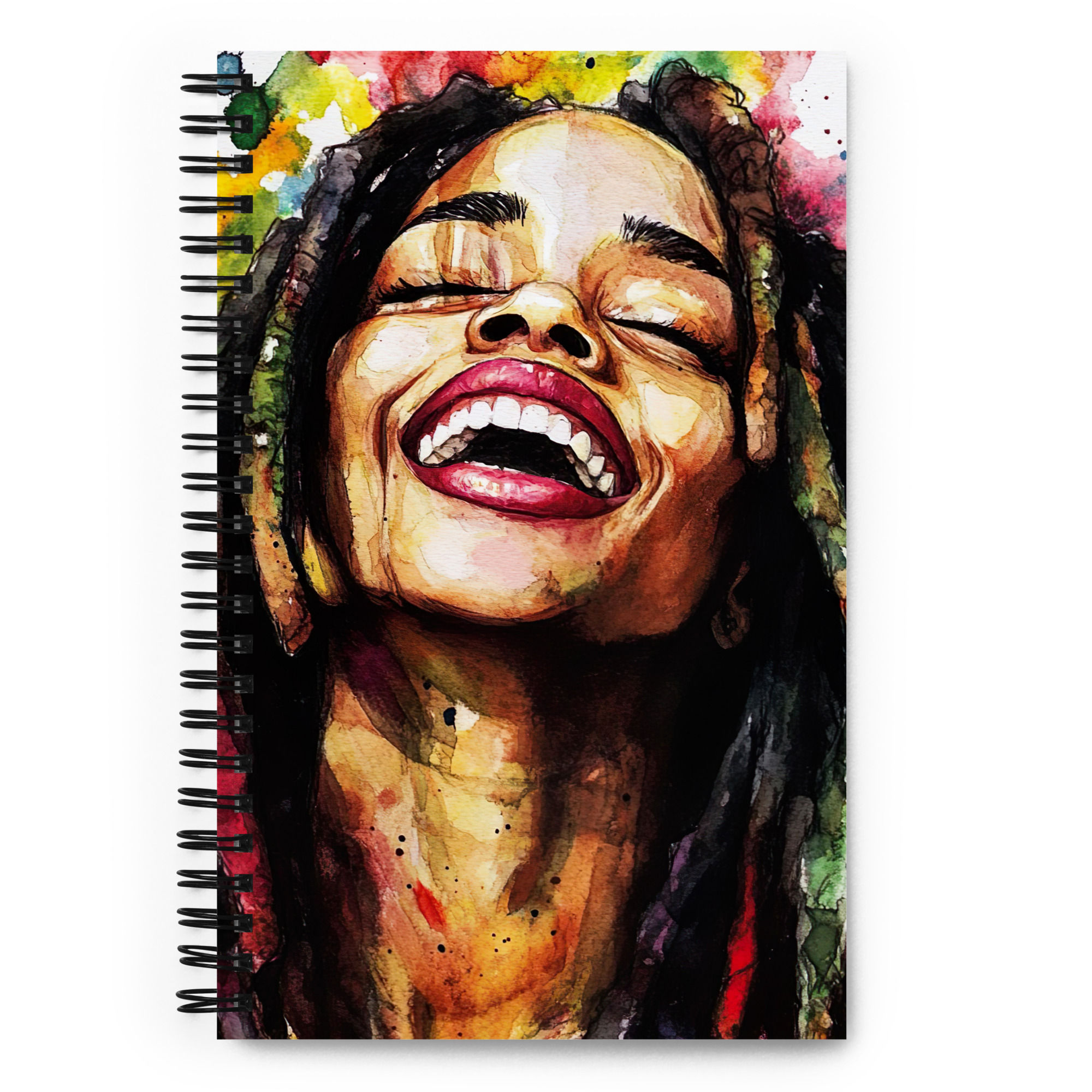 1 Watercolour Art Dreadlocks Woman Spiral Notebook