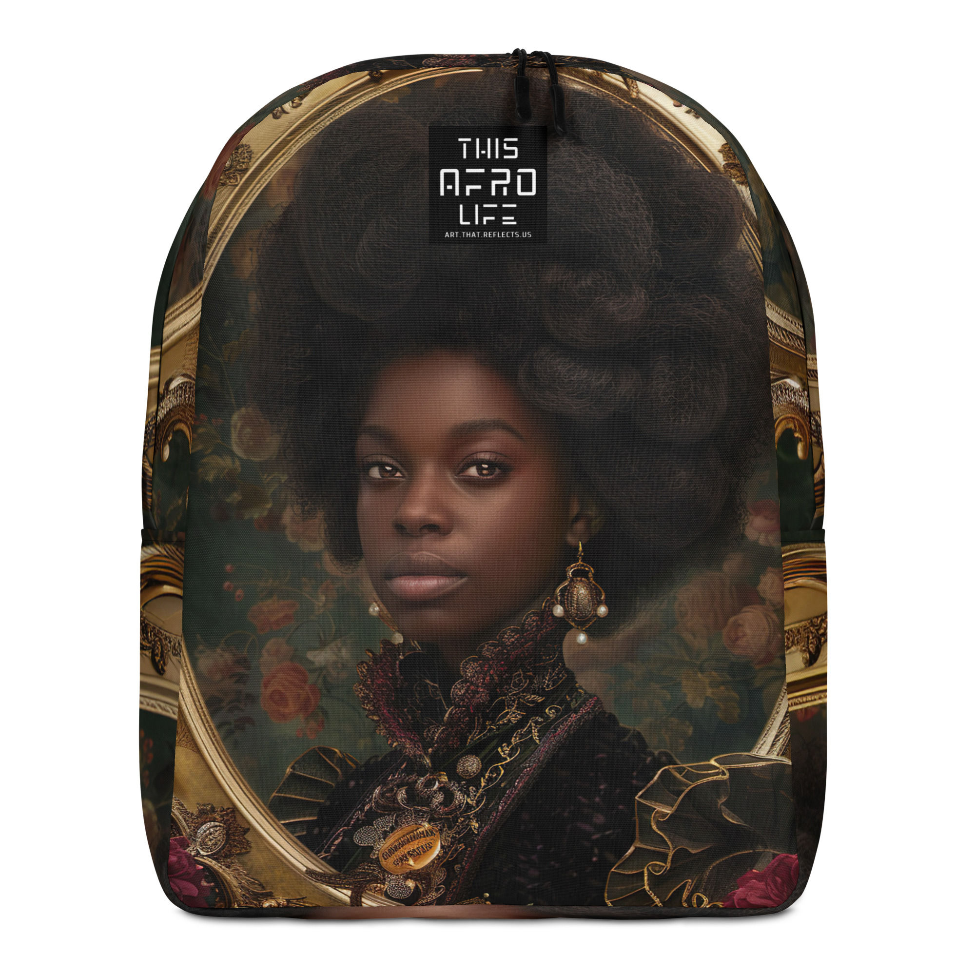 3 Rococo Art Afro Woman Backpack