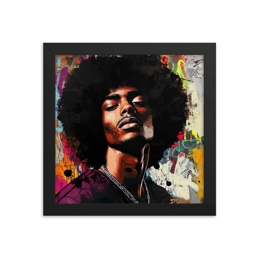 2 Graffiti Afro Man Framed Art Print