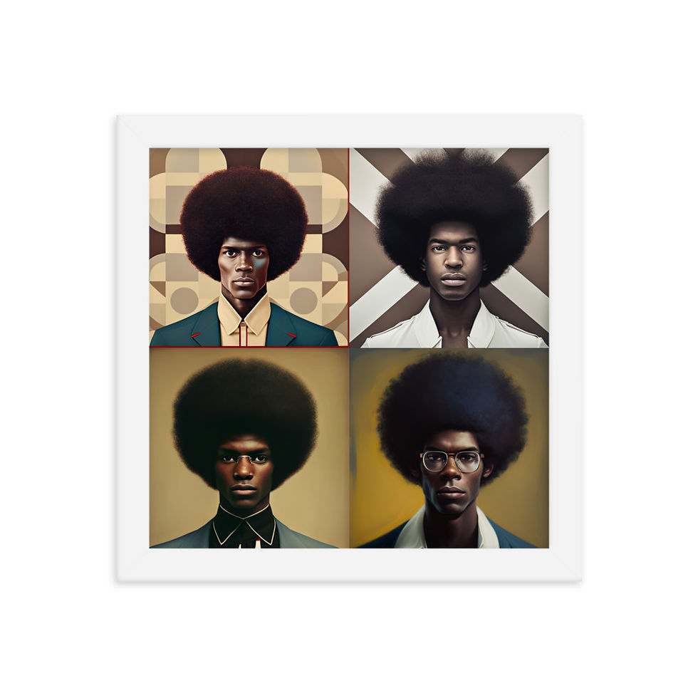 Thumbnail: All 4 Bauhaus Afro Men Framed Art Print