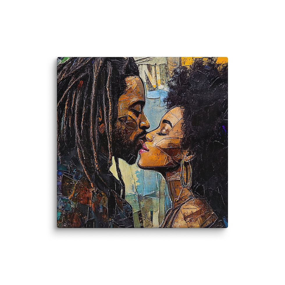 Thumbnail: 2 Symbolism Art Afro & Dreadlocks Couple Canvas Wall Art