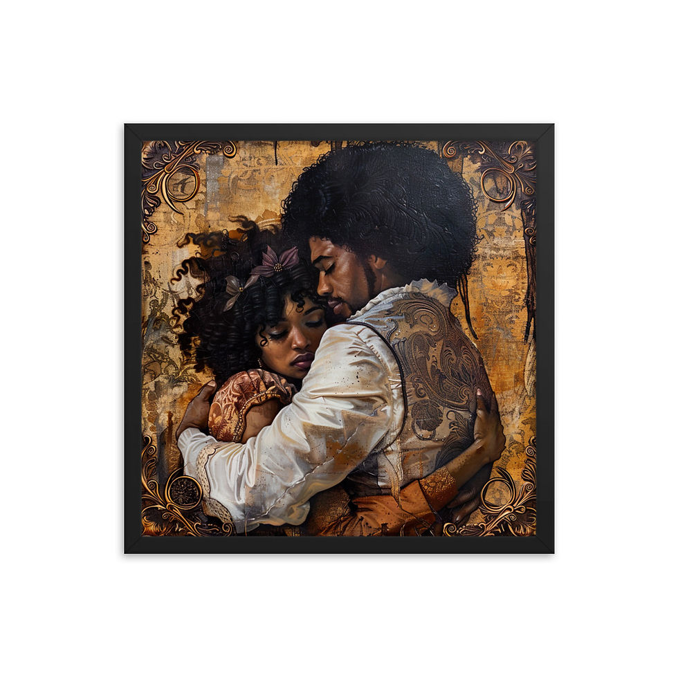 Thumbnail: 4 Rococo Art Afro Couple Framed Art Print