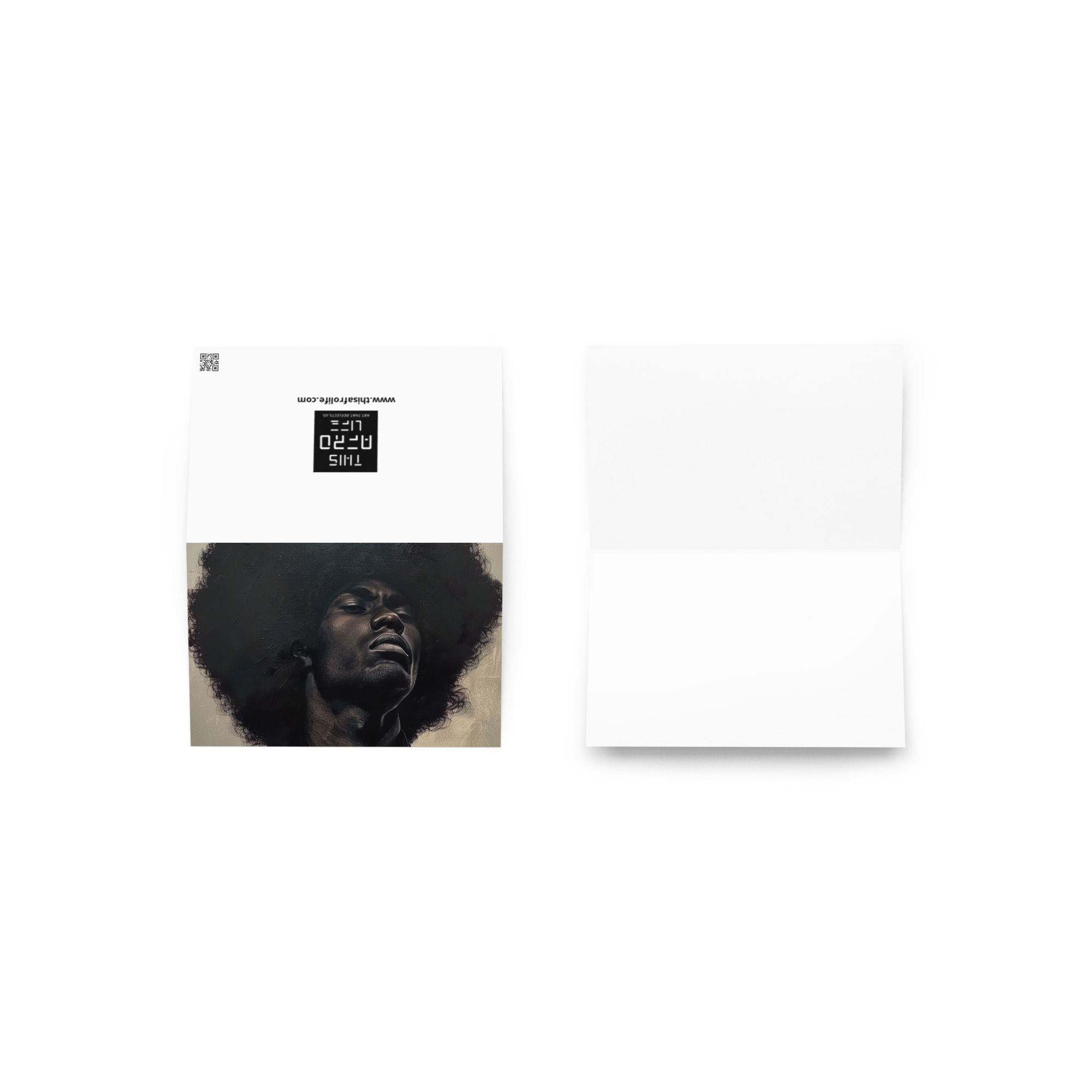 3 Realist Art Afro Man Greeting Card