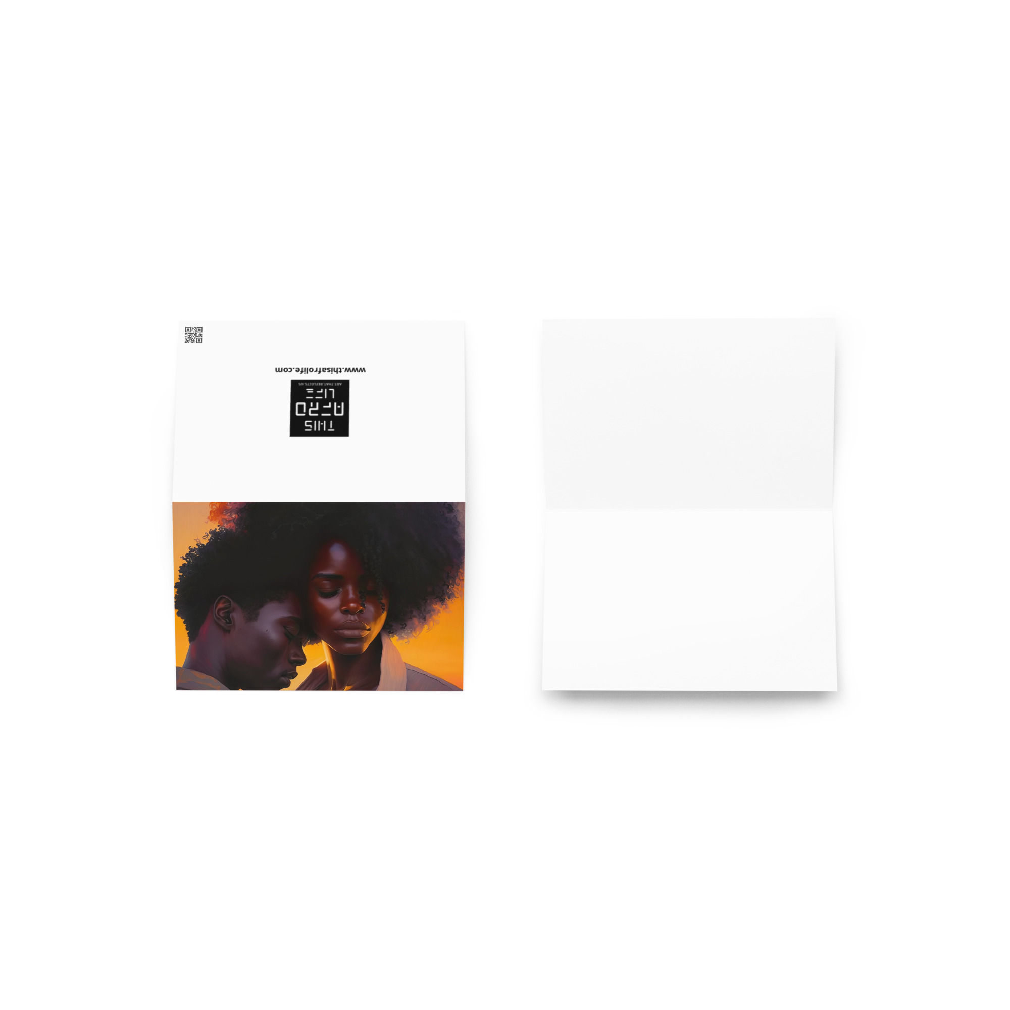 1 Impressionism Afro Couple Greeting Card