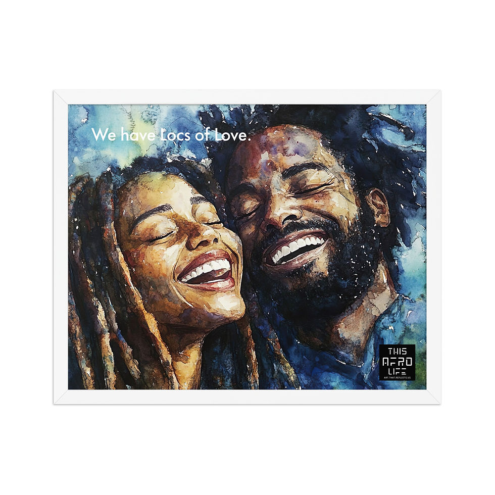 Thumbnail: 3 Self Love Dreadlocks Couple Framed Art Print