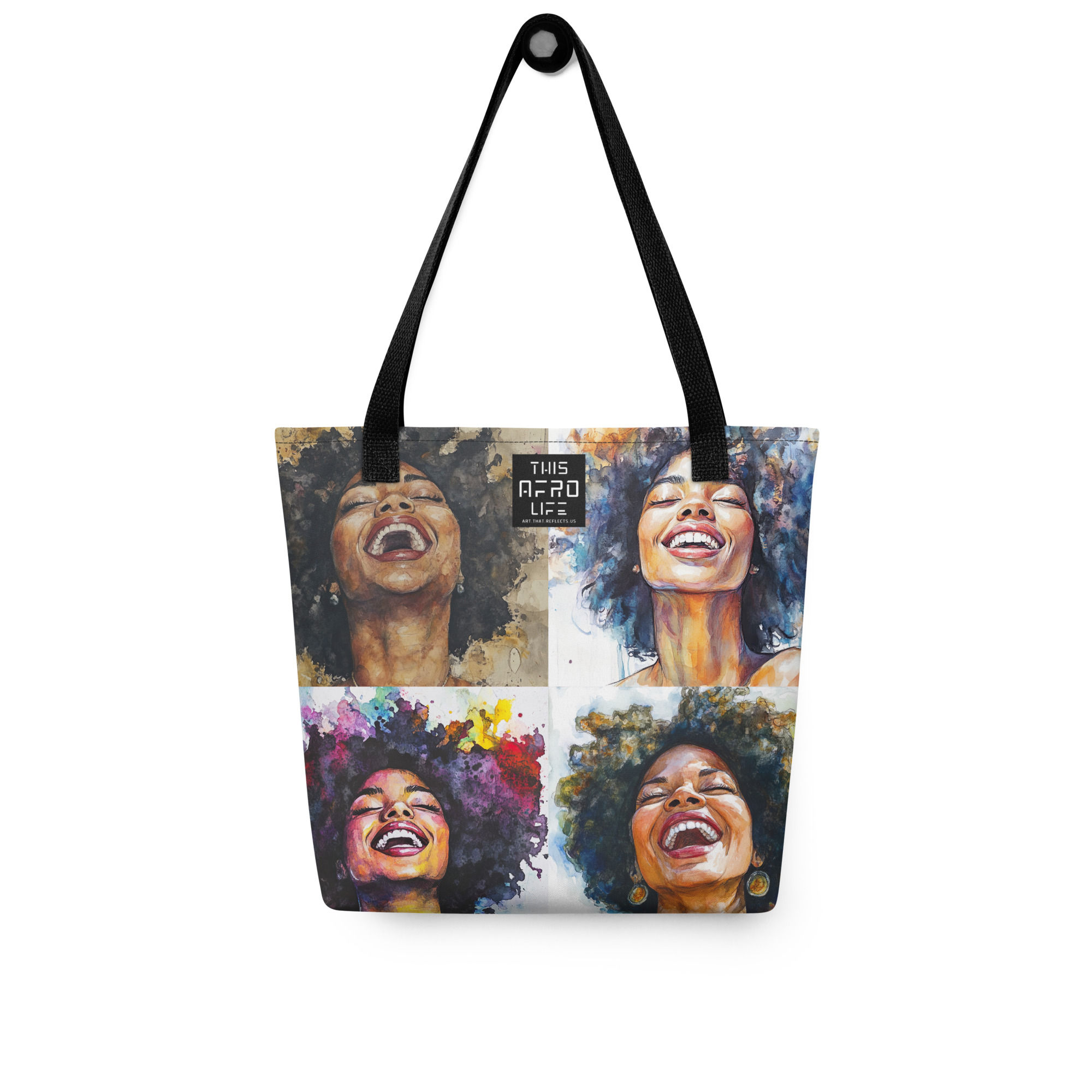 All 4 Water Colour Afro Women Tote Bag