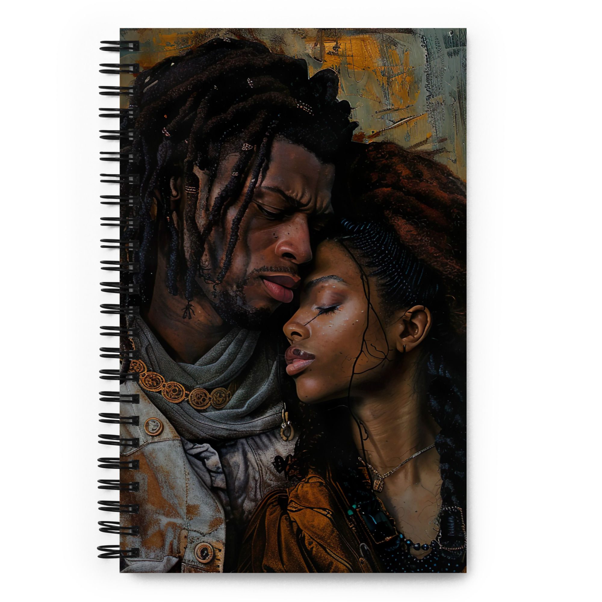 2 Renaissance Art Dreadlocks Couple Spiral Notebook