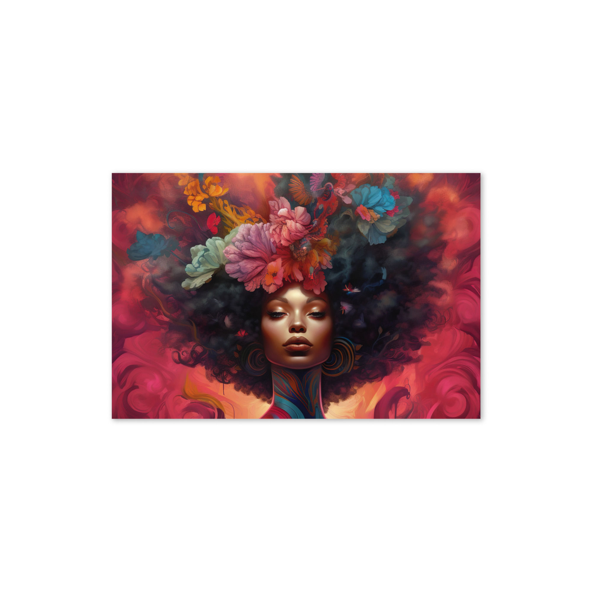 2 Surrealism Art Afro Woman Greeting Card