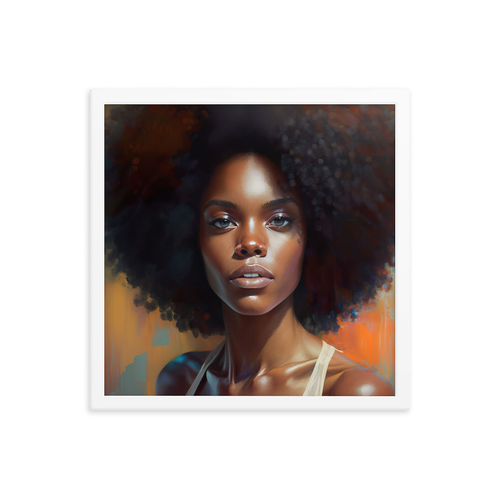 Thumbnail: 4 Impressionism Afro Woman Framed Art Print