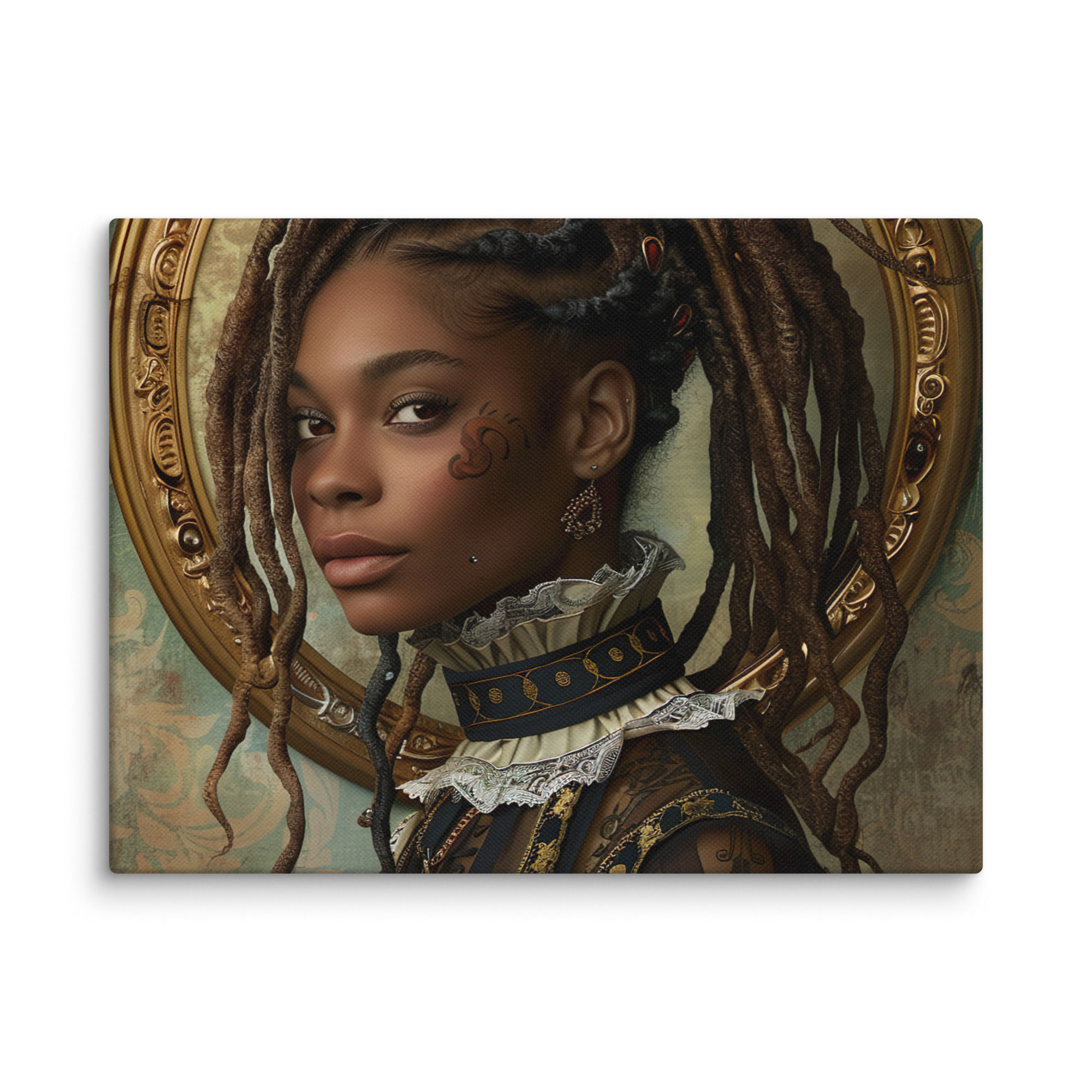 3 Rococo Art Dreadlocks Woman Canvas Wall Art