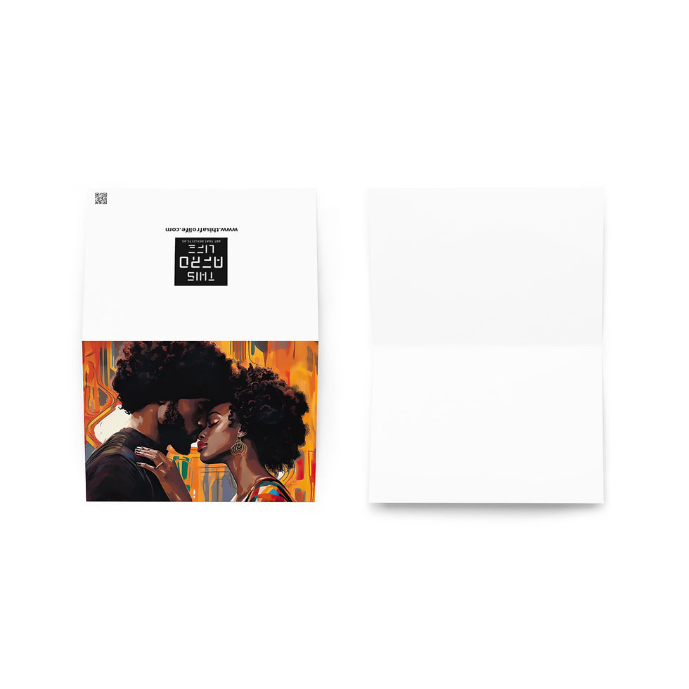 Thumbnail: 1a Expressionism Afro Couple Greeting Card