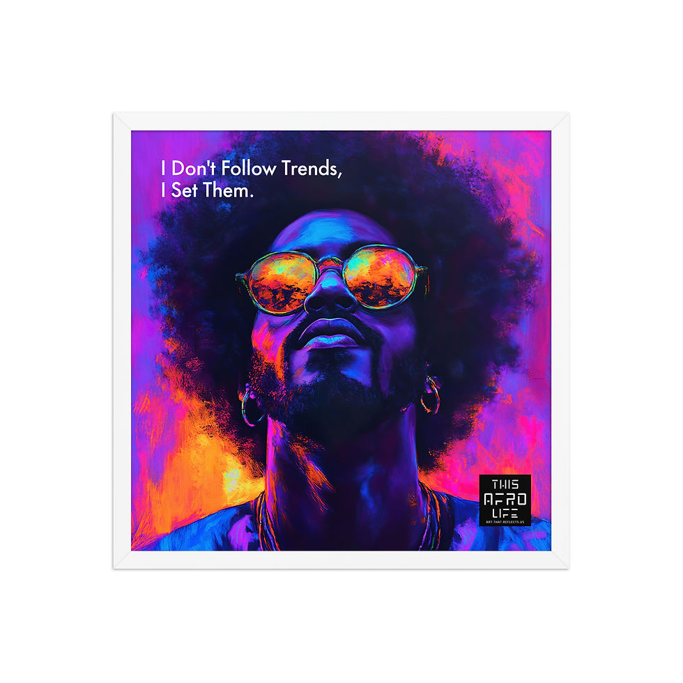 Thumbnail: 2 Boldness Afro Man Framed Art Print
