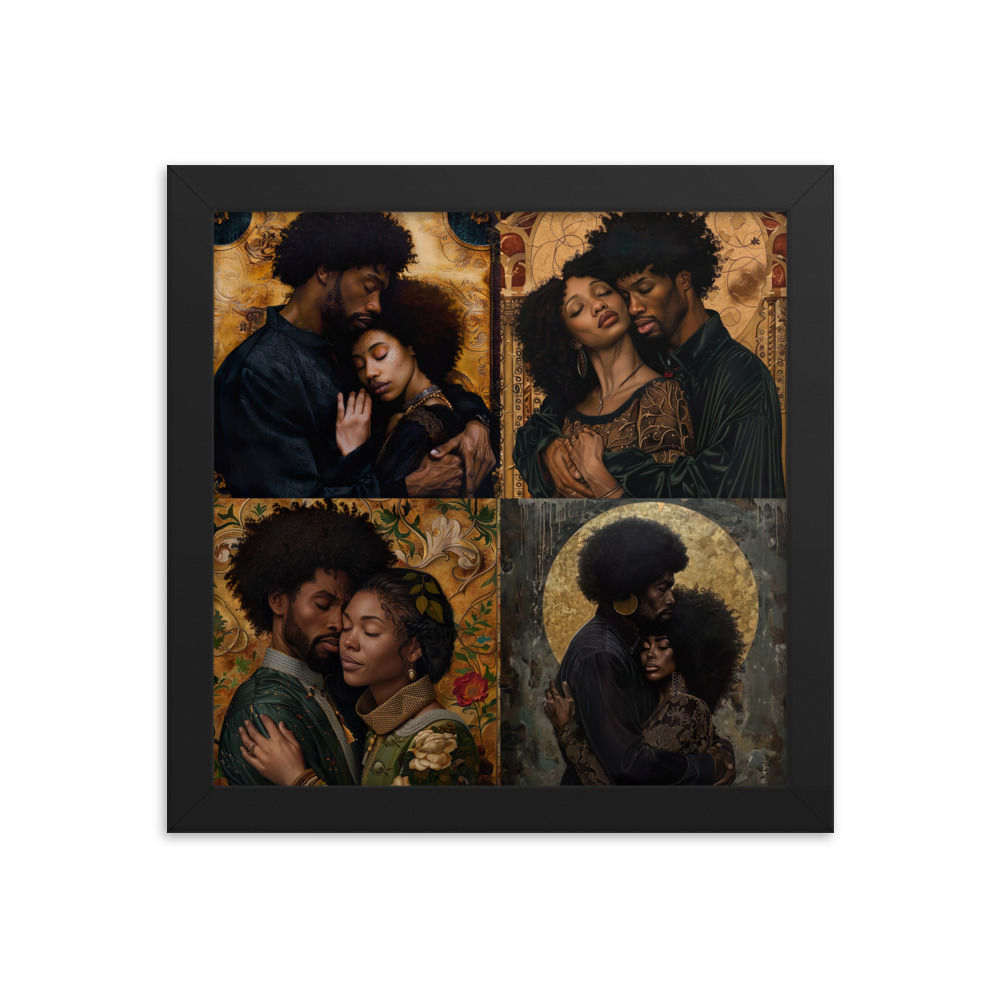 All 4 Renaissance Afro Couples Framed Art Print