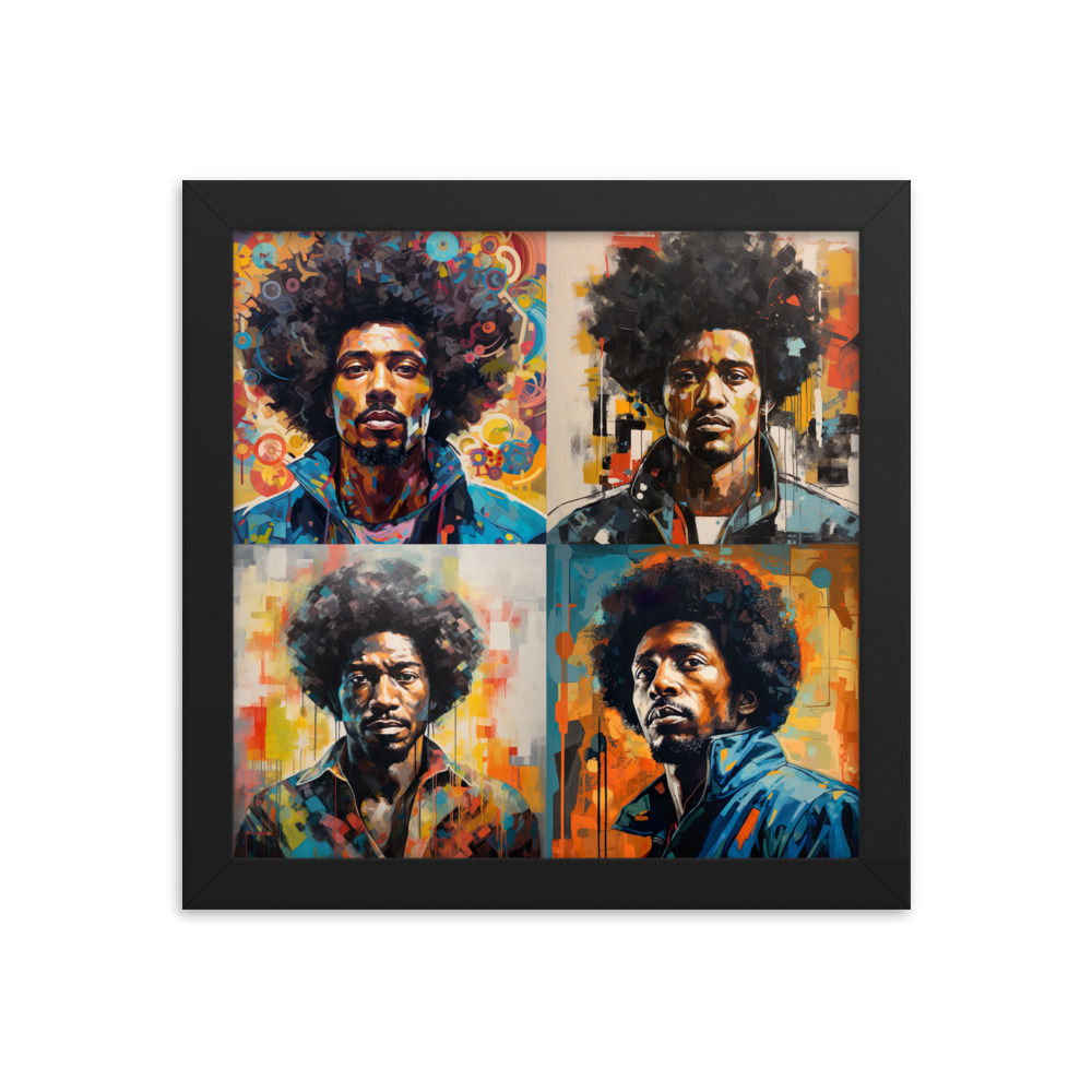 All 4 Post Expressionism Afro Men Framed Art Print