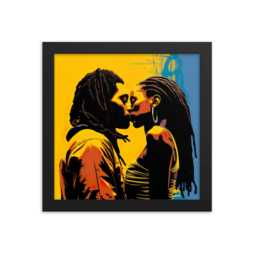 1 Pop Art Dreadlocks Couple Framed Art Print