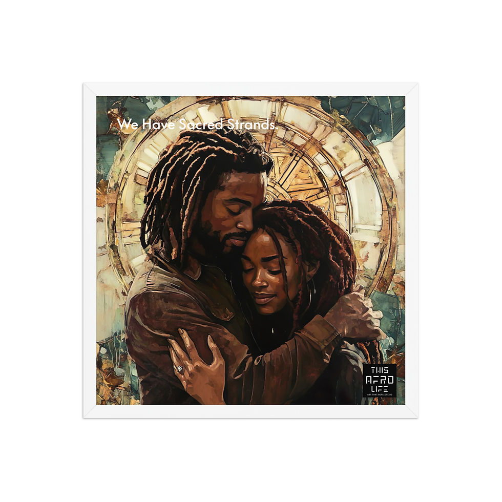 Thumbnail: 4 Self Love Dreadlocks Couple Framed Art Print