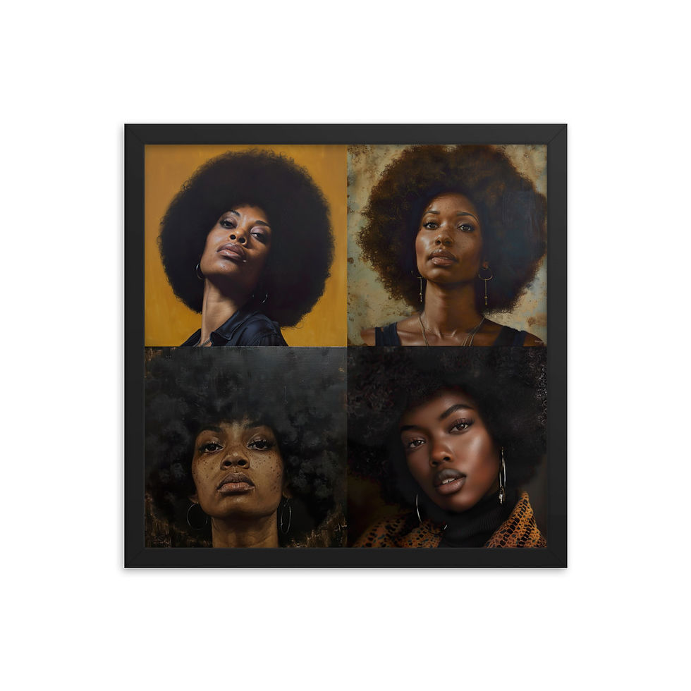 Thumbnail: All 4 Realist Art Afro Women Framed Art Print