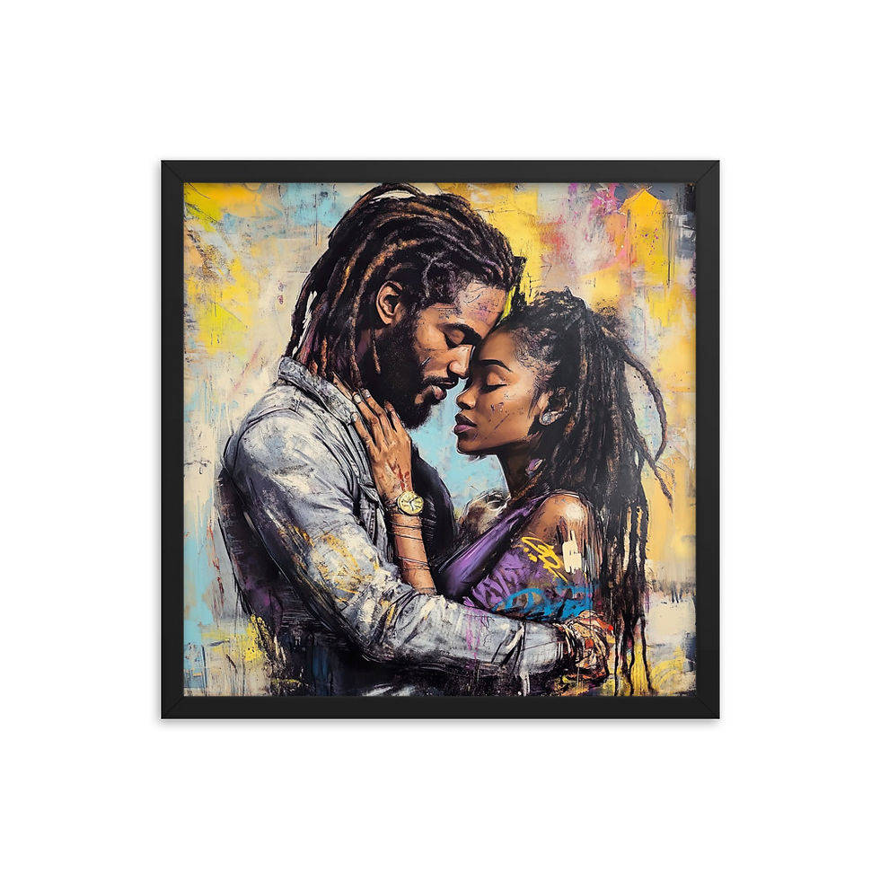 Thumbnail: 1 Graffiti Dreadlocks Couple Framed Art Print