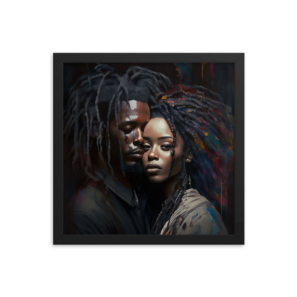 Thumbnail: 2 Abstract Dreadlocks Couple Framed Art Print