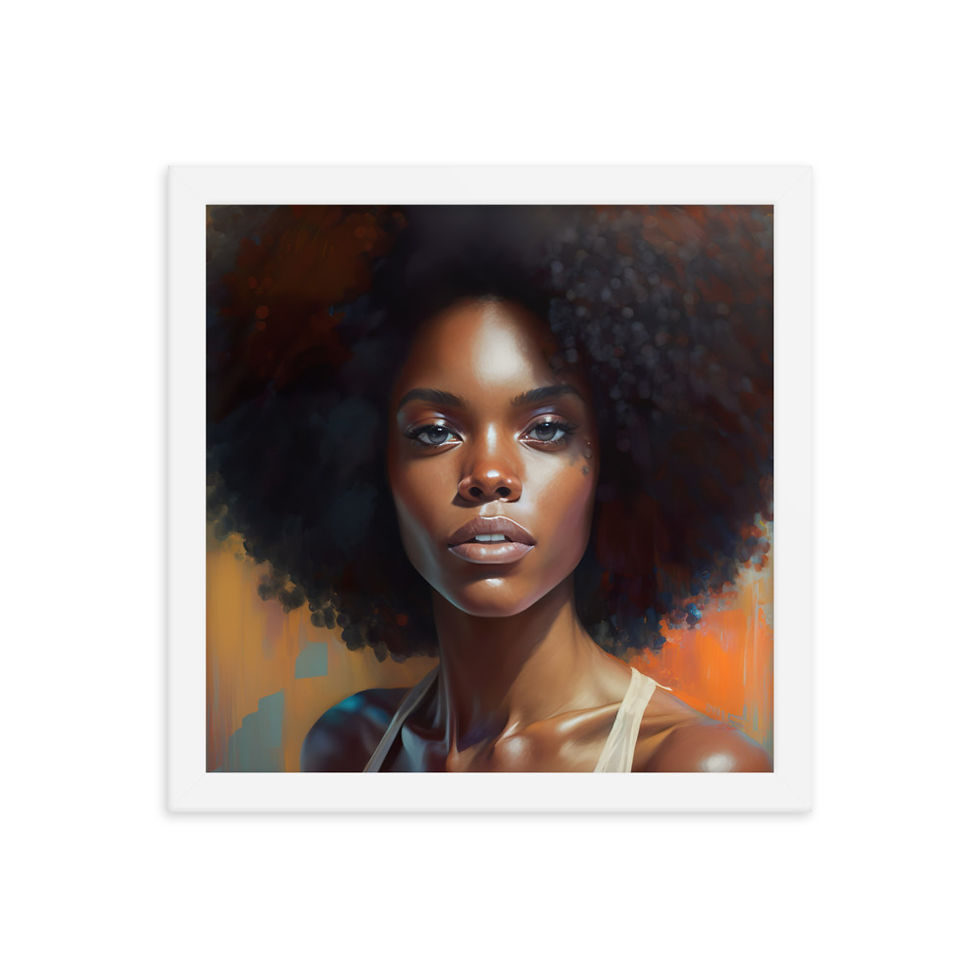 Thumbnail: 4 Impressionism Afro Woman Framed Art Print