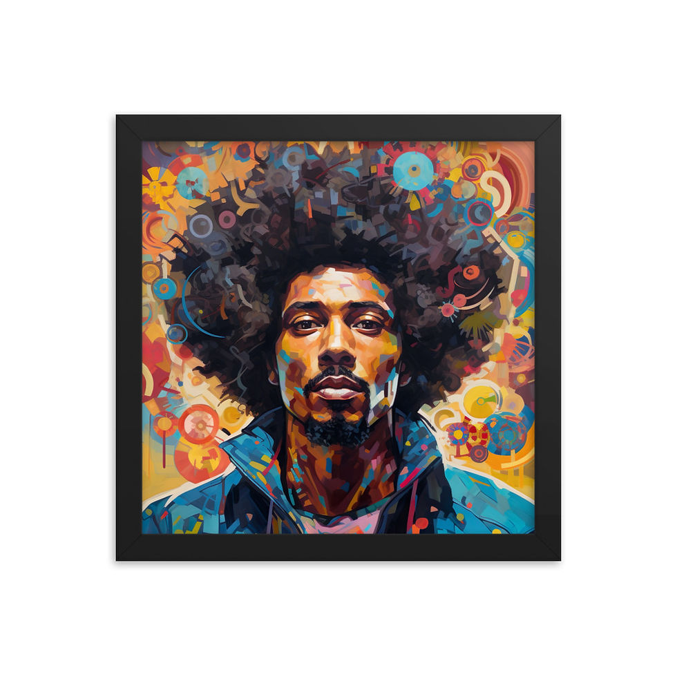 Thumbnail: 1a Post Expressionism Afro Man Framed Art Print