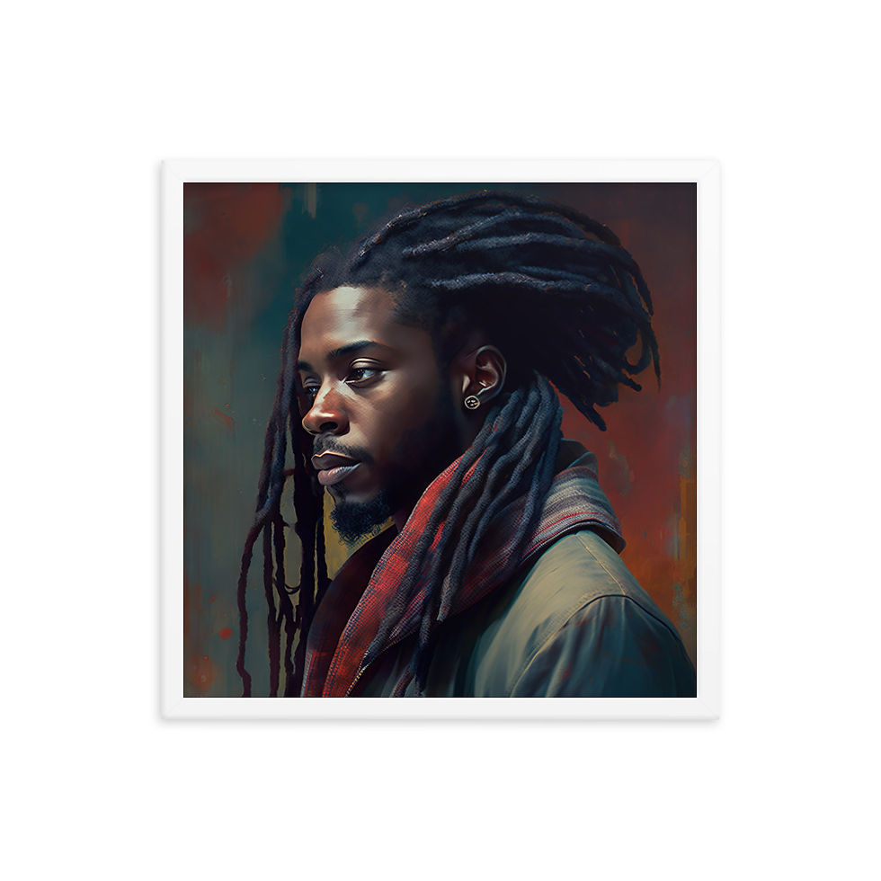 Thumbnail: 2 Impressionism Dreadlocks Afro Man Framed Art Print