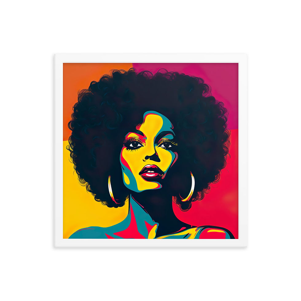 Thumbnail: 2a Pop Art Afro Woman Framed Art Print