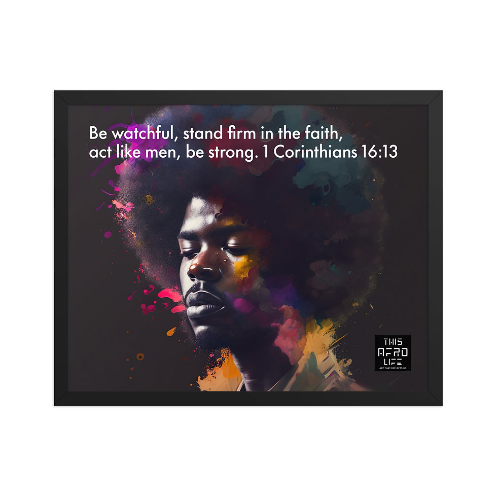 Thumbnail: 1 Biblical Abstract Afro Man Framed Art Print