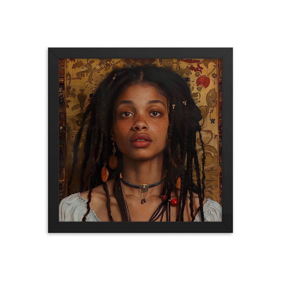 Thumbnail: 3 Renaissance Dreadlocks Woman Framed Art Print