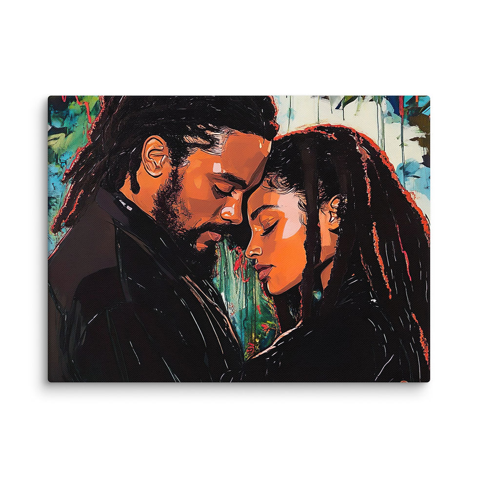 Thumbnail: Influence Collection 2 – Dreadlocks Couple Canvas Art Print 1