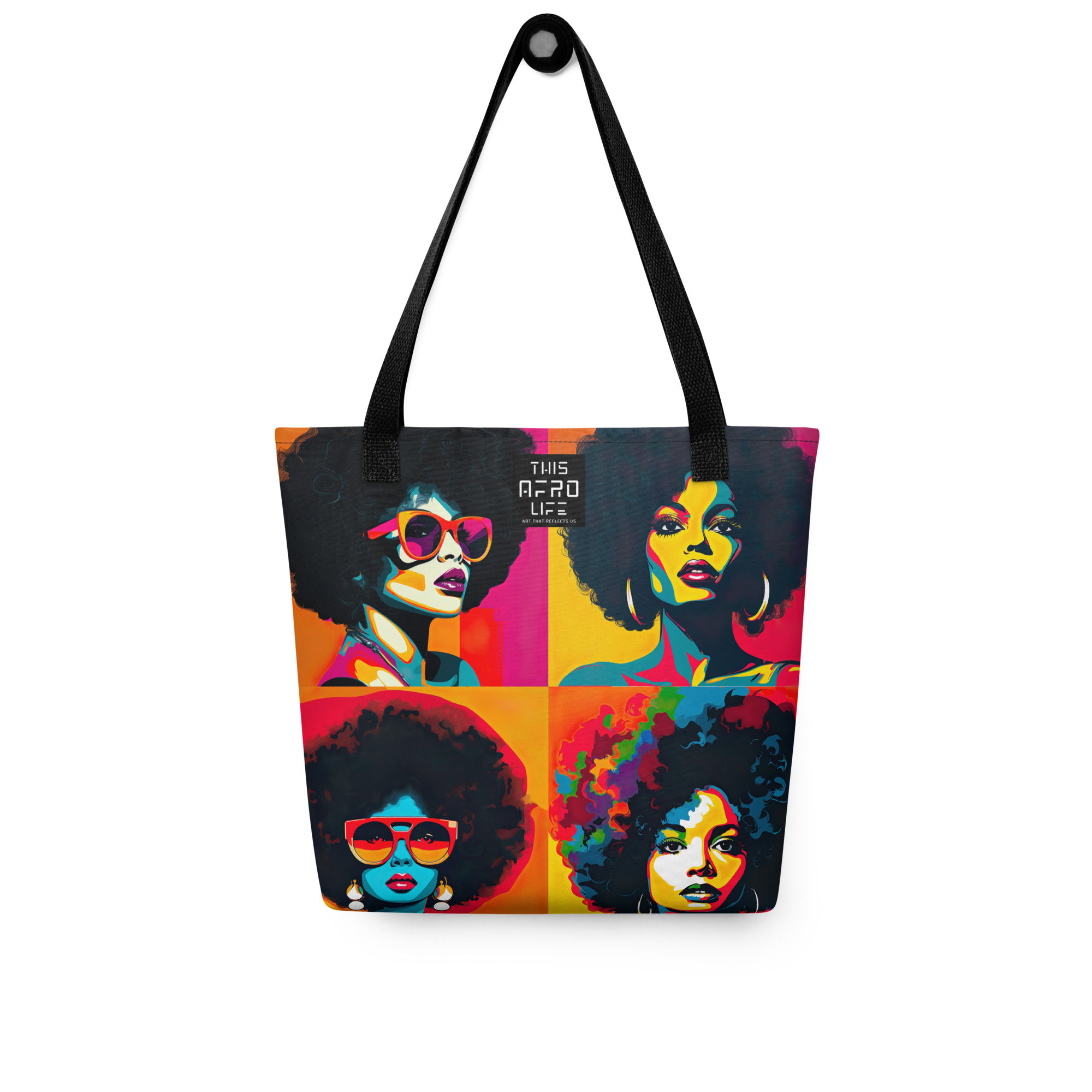 All 4 Pop Art Afro Women Tote Bag