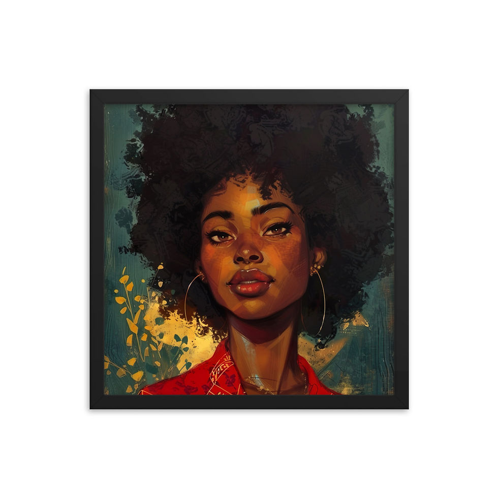 Thumbnail: 3 Romanticism Art Afro Woman Framed Art Print