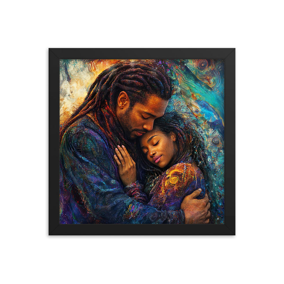Thumbnail: 2 Surrealism Art Dreadlocks Couple Framed Art Print
