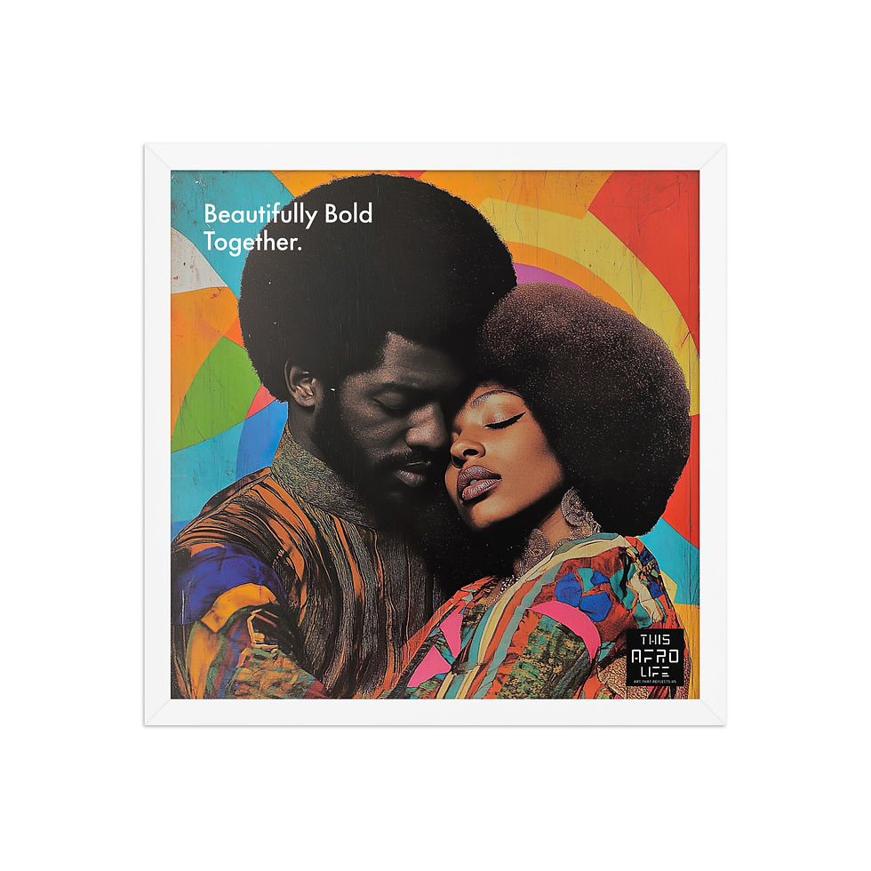 Thumbnail: 1 Boldness Afro Couple Framed Print Art