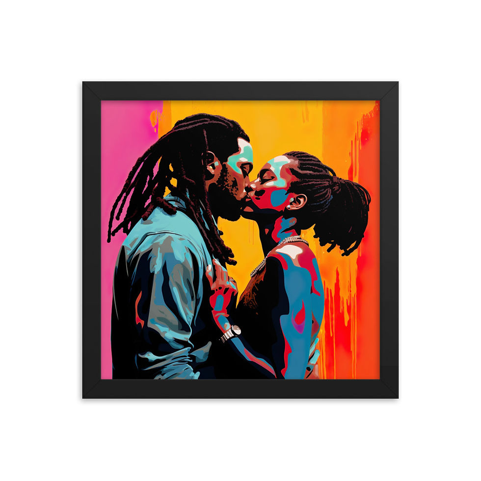 Thumbnail: 3 Pop Art Dreadlocks Couple Framed Art Print